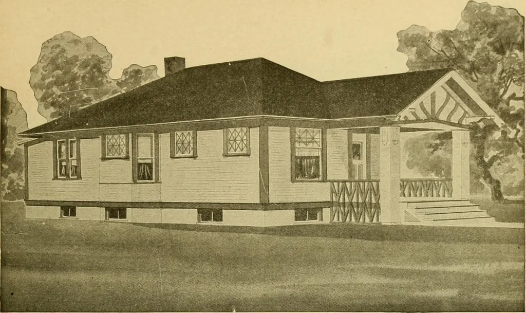 An illustration from Radford's artistic bungalows : unique collection of 208 designs, best modern ideas in bungalow architecture., 1908, leaf 160
