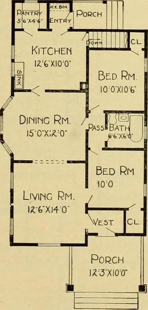 An illustration from Radford's artistic bungalows : unique collection of 208 designs, best modern ideas in bungalow architecture., 1908, leaf 160