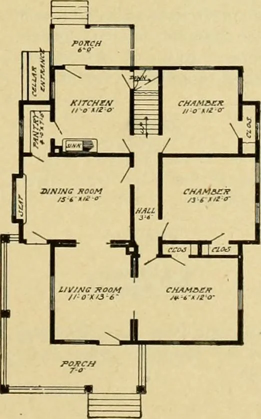 An illustration from Radford's artistic bungalows : unique collection of 208 designs, best modern ideas in bungalow architecture., 1908, leaf 162