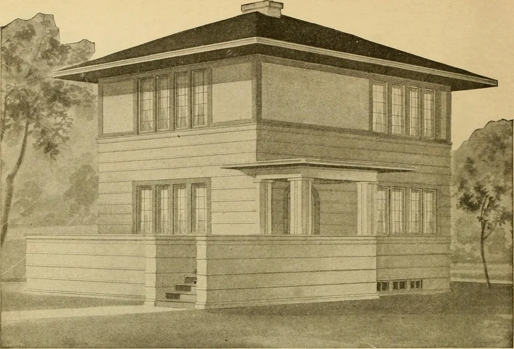 An illustration from Radford's artistic bungalows : unique collection of 208 designs, best modern ideas in bungalow architecture., 1908, leaf 163