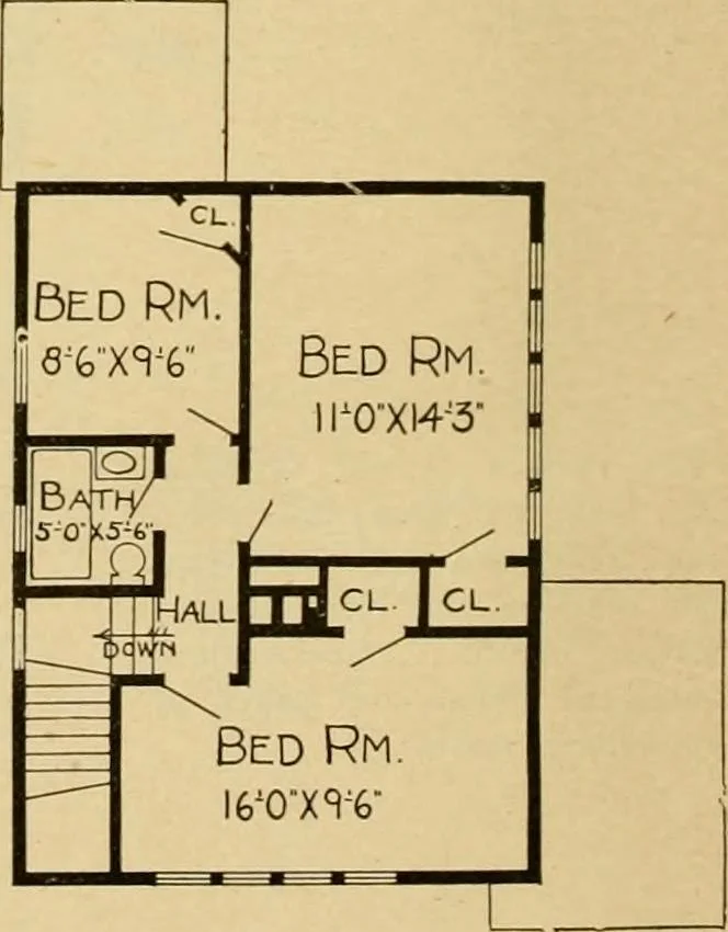 An illustration from Radford's artistic bungalows : unique collection of 208 designs, best modern ideas in bungalow architecture., 1908, leaf 163