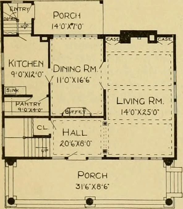 An illustration from Radford's artistic bungalows : unique collection of 208 designs, best modern ideas in bungalow architecture., 1908, leaf 164