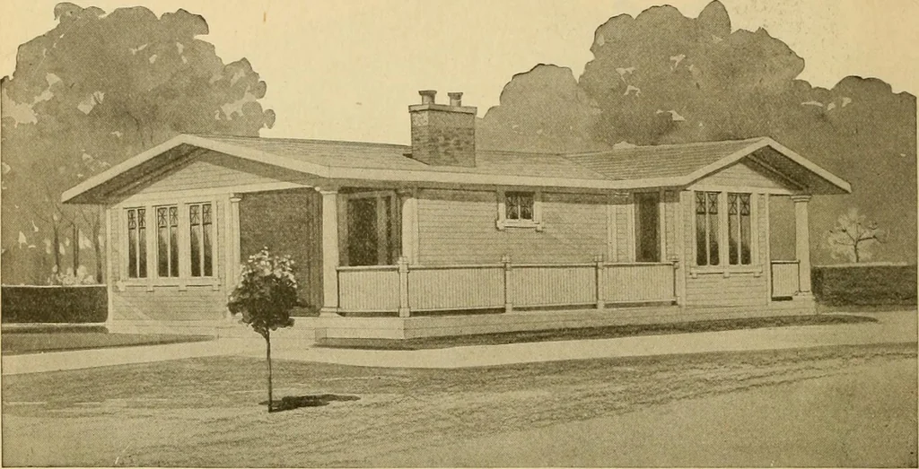 An illustration from Radford's artistic bungalows : unique collection of 208 designs, best modern ideas in bungalow architecture., 1908, leaf 165