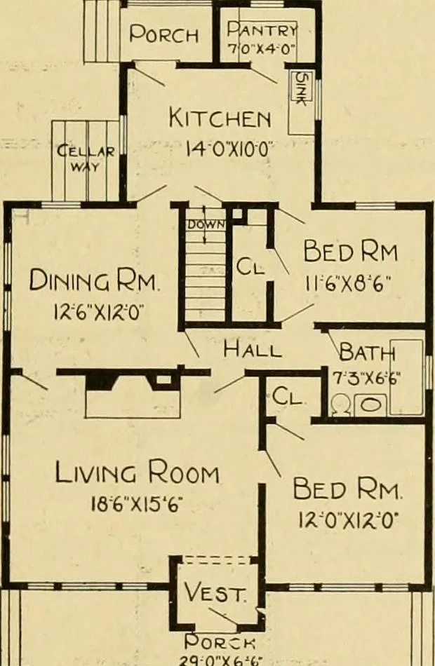 An illustration from Radford's artistic bungalows : unique collection of 208 designs, best modern ideas in bungalow architecture., 1908, leaf 166