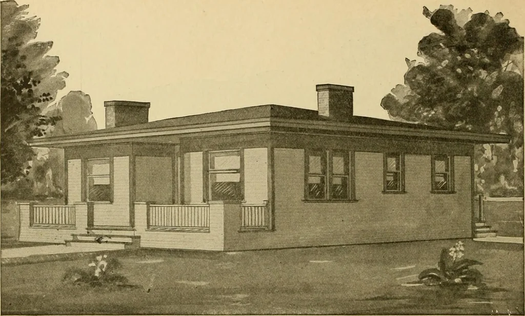 An illustration from Radford's artistic bungalows : unique collection of 208 designs, best modern ideas in bungalow architecture., 1908, leaf 167