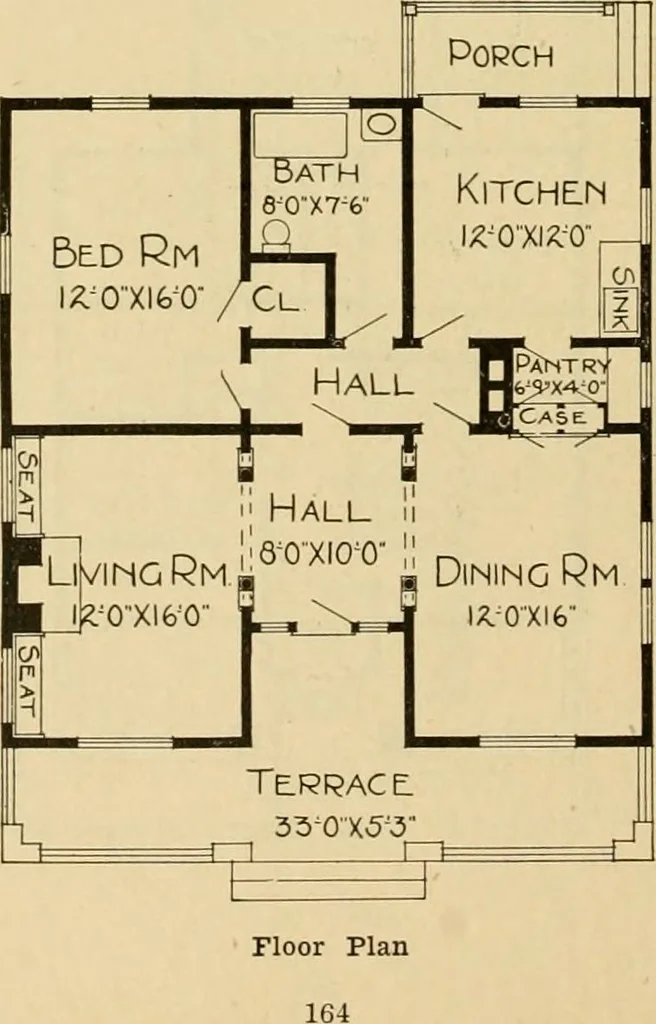 An illustration from Radford's artistic bungalows : unique collection of 208 designs, best modern ideas in bungalow architecture., 1908, leaf 167