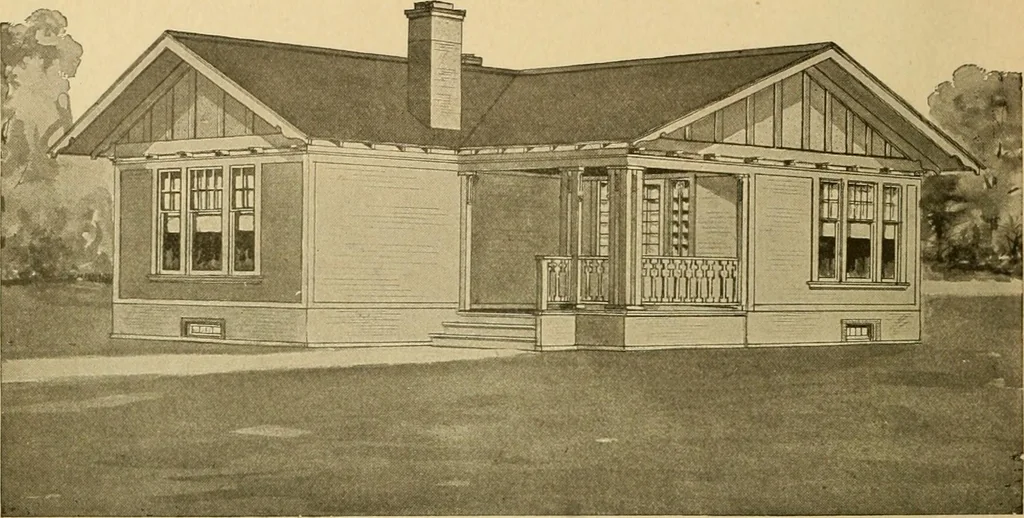 An illustration from Radford's artistic bungalows : unique collection of 208 designs, best modern ideas in bungalow architecture., 1908, leaf 169