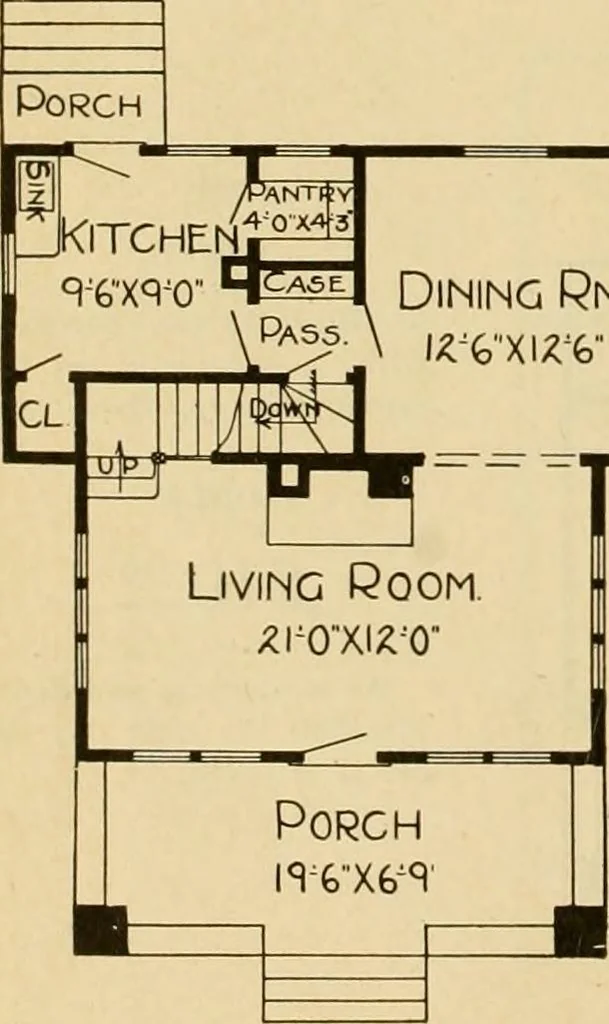 An illustration from Radford's artistic bungalows : unique collection of 208 designs, best modern ideas in bungalow architecture., 1908, leaf 17