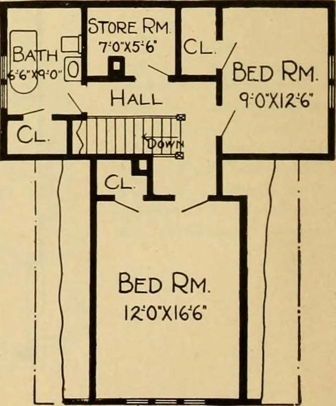 An illustration from Radford's artistic bungalows : unique collection of 208 designs, best modern ideas in bungalow architecture., 1908, leaf 17