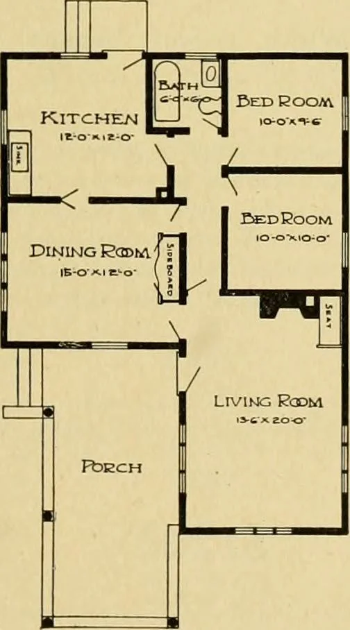 An illustration from Radford's artistic bungalows : unique collection of 208 designs, best modern ideas in bungalow architecture., 1908, leaf 170
