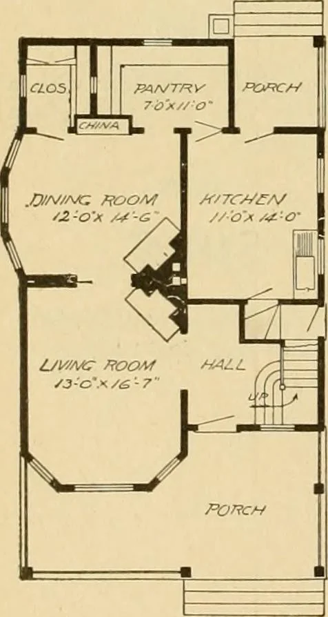 An illustration from Radford's artistic bungalows : unique collection of 208 designs, best modern ideas in bungalow architecture., 1908, leaf 171