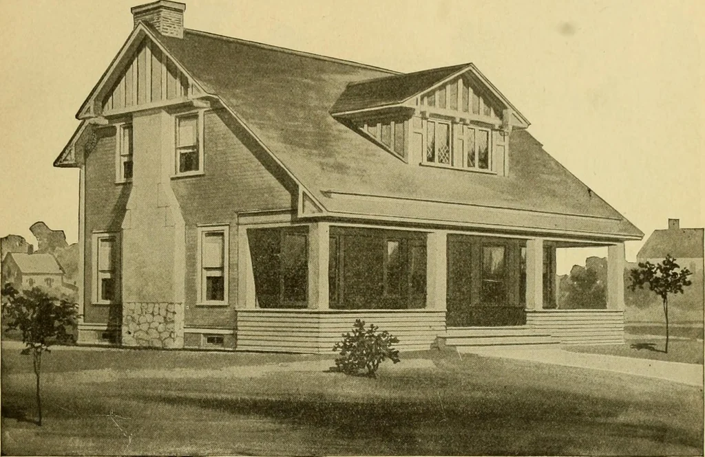 An illustration from Radford's artistic bungalows : unique collection of 208 designs, best modern ideas in bungalow architecture., 1908, leaf 172