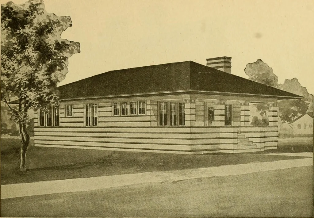 An illustration from Radford's artistic bungalows : unique collection of 208 designs, best modern ideas in bungalow architecture., 1908, leaf 174