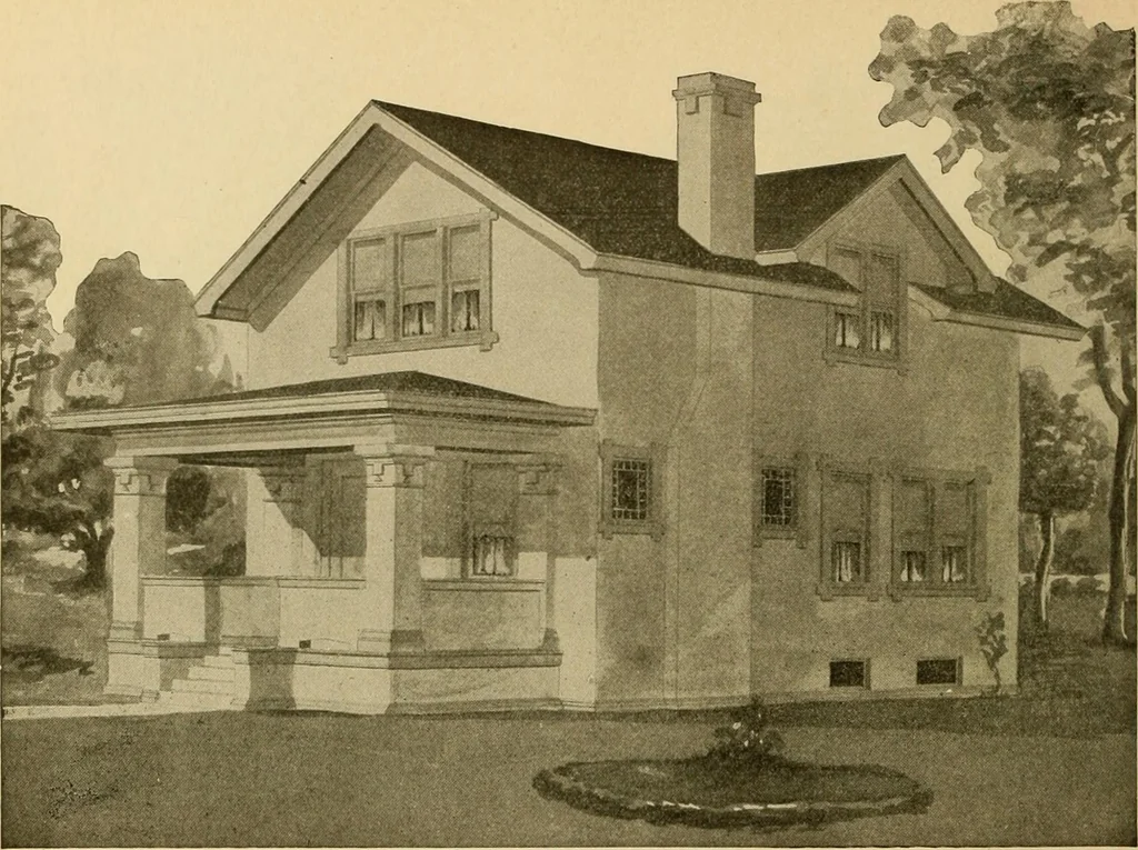 An illustration from Radford's artistic bungalows : unique collection of 208 designs, best modern ideas in bungalow architecture., 1908, leaf 175