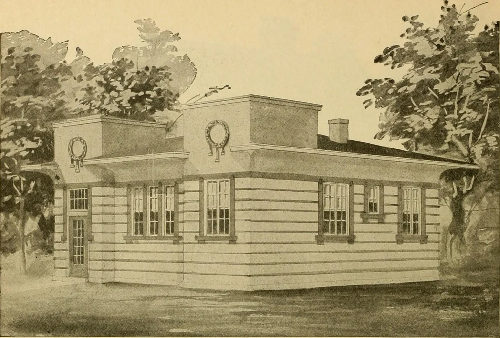 An illustration from Radford's artistic bungalows : unique collection of 208 designs, best modern ideas in bungalow architecture., 1908, leaf 177