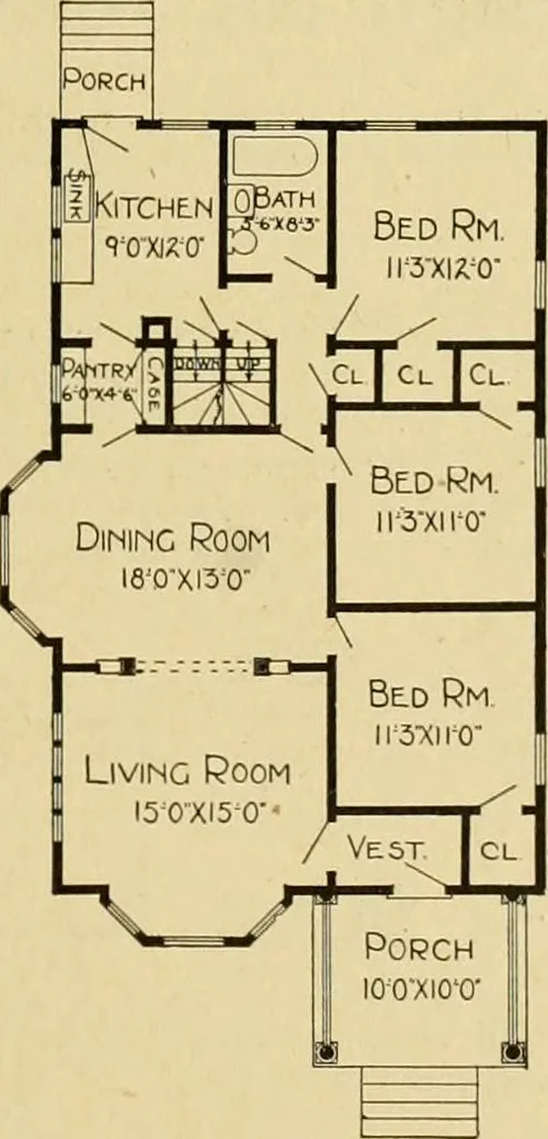 An illustration from Radford's artistic bungalows : unique collection of 208 designs, best modern ideas in bungalow architecture., 1908, leaf 178