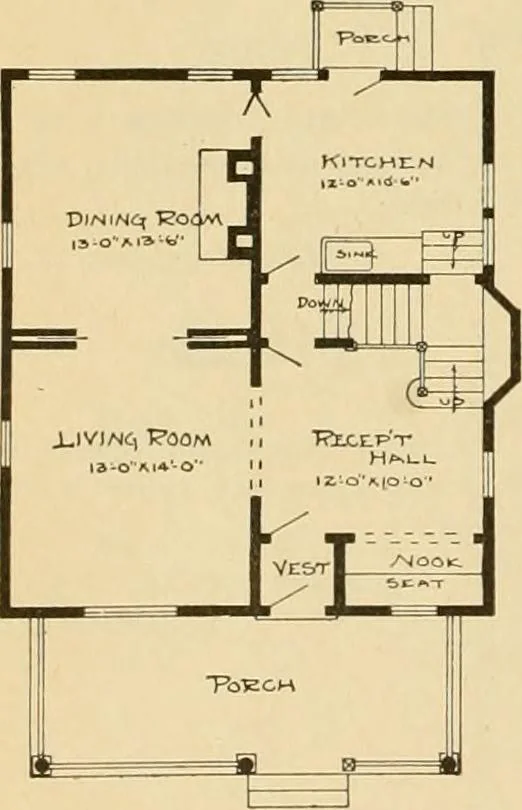 An illustration from Radford's artistic bungalows : unique collection of 208 designs, best modern ideas in bungalow architecture., 1908, leaf 179