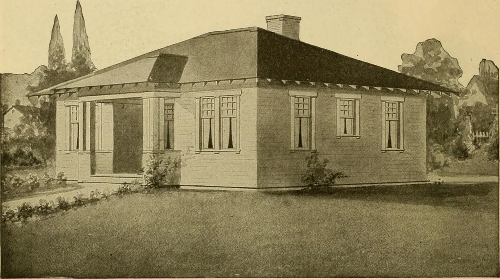 An illustration from Radford's artistic bungalows : unique collection of 208 designs, best modern ideas in bungalow architecture., 1908, leaf 181