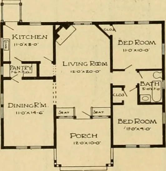 An illustration from Radford's artistic bungalows : unique collection of 208 designs, best modern ideas in bungalow architecture., 1908, leaf 181