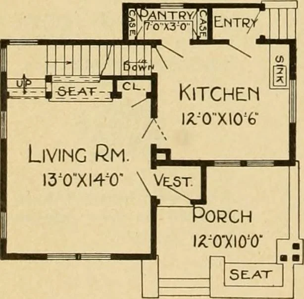 An illustration from Radford's artistic bungalows : unique collection of 208 designs, best modern ideas in bungalow architecture., 1908, leaf 183