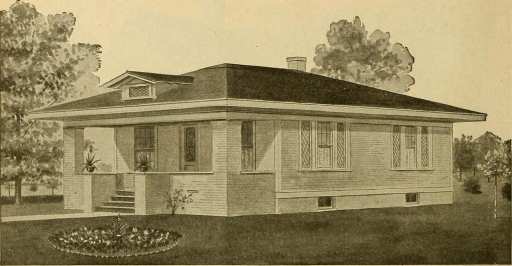An illustration from Radford's artistic bungalows : unique collection of 208 designs, best modern ideas in bungalow architecture., 1908, leaf 185