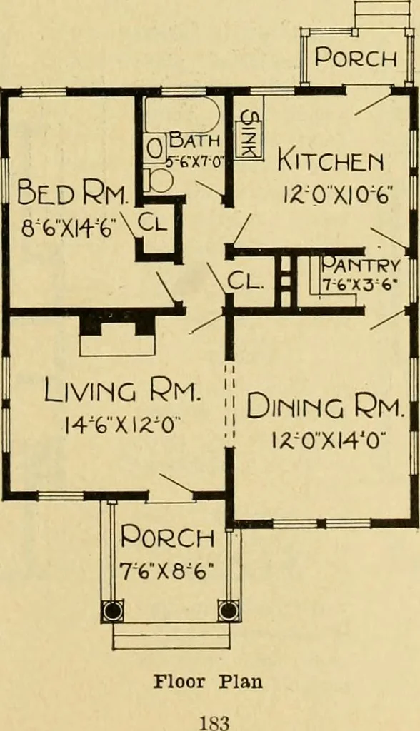 An illustration from Radford's artistic bungalows : unique collection of 208 designs, best modern ideas in bungalow architecture., 1908, leaf 186