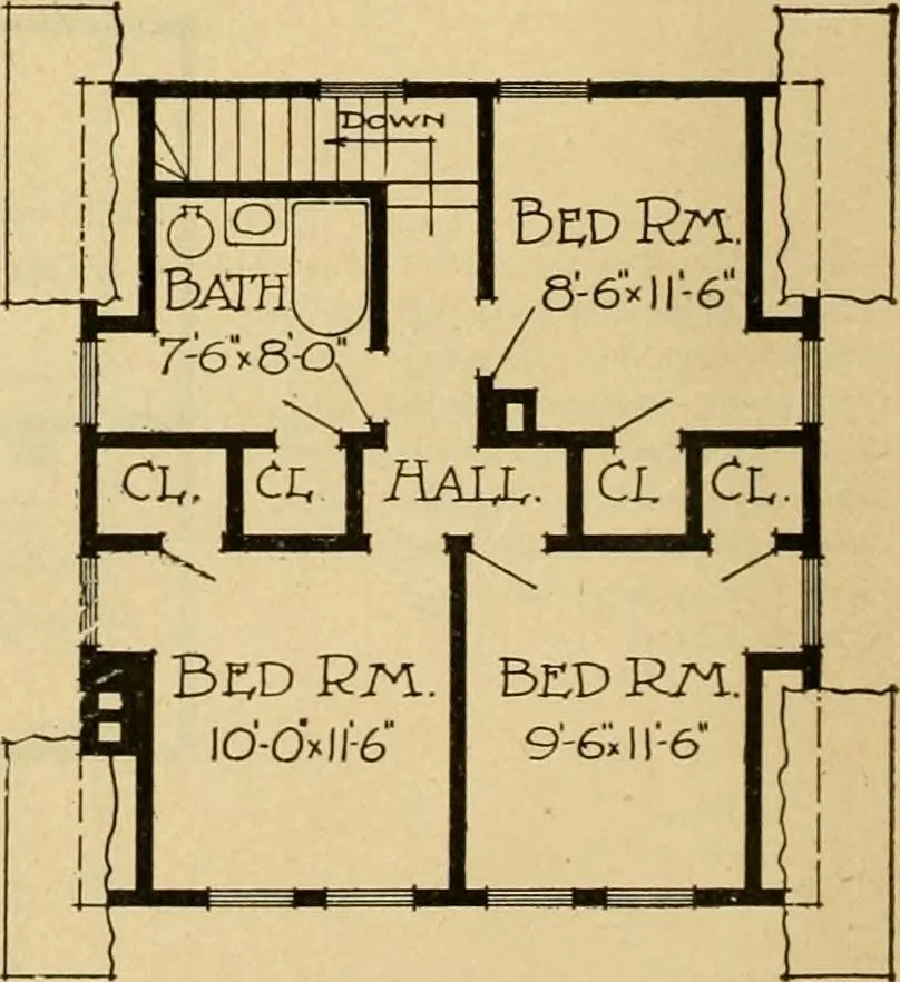 An illustration from Radford's artistic bungalows : unique collection of 208 designs, best modern ideas in bungalow architecture., 1908, leaf 187