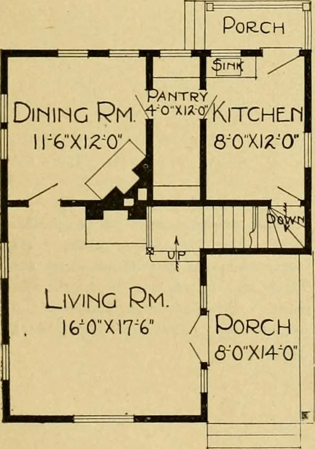 An illustration from Radford's artistic bungalows : unique collection of 208 designs, best modern ideas in bungalow architecture., 1908, leaf 188