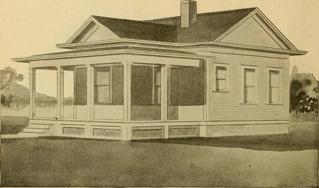 An illustration from Radford's artistic bungalows : unique collection of 208 designs, best modern ideas in bungalow architecture., 1908, leaf 189