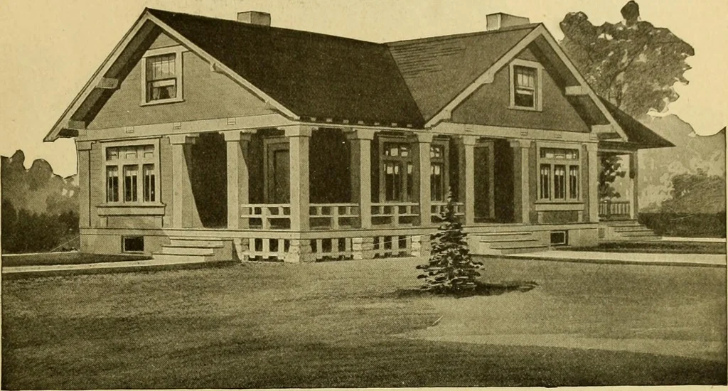 An illustration from Radford's artistic bungalows : unique collection of 208 designs, best modern ideas in bungalow architecture., 1908, leaf 190