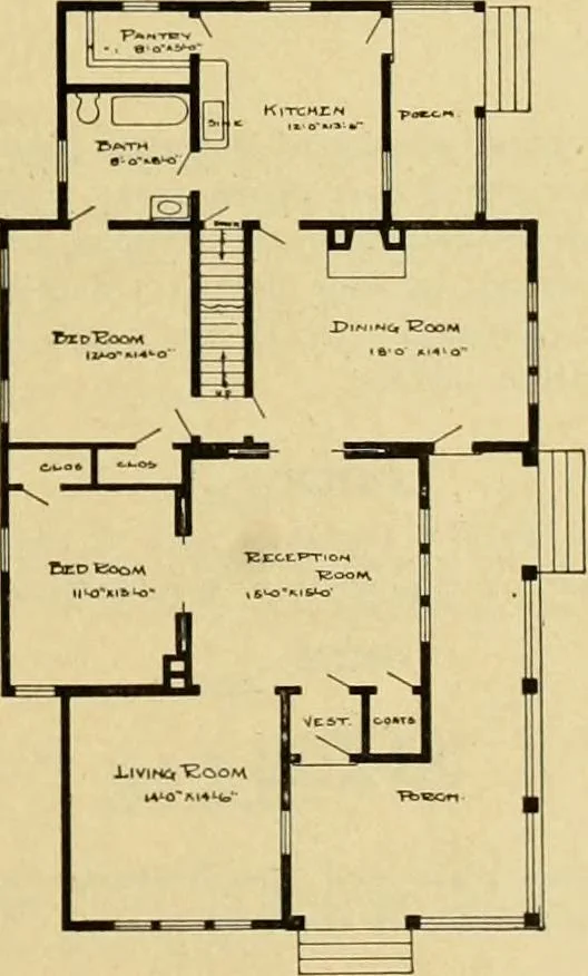 An illustration from Radford's artistic bungalows : unique collection of 208 designs, best modern ideas in bungalow architecture., 1908, leaf 190