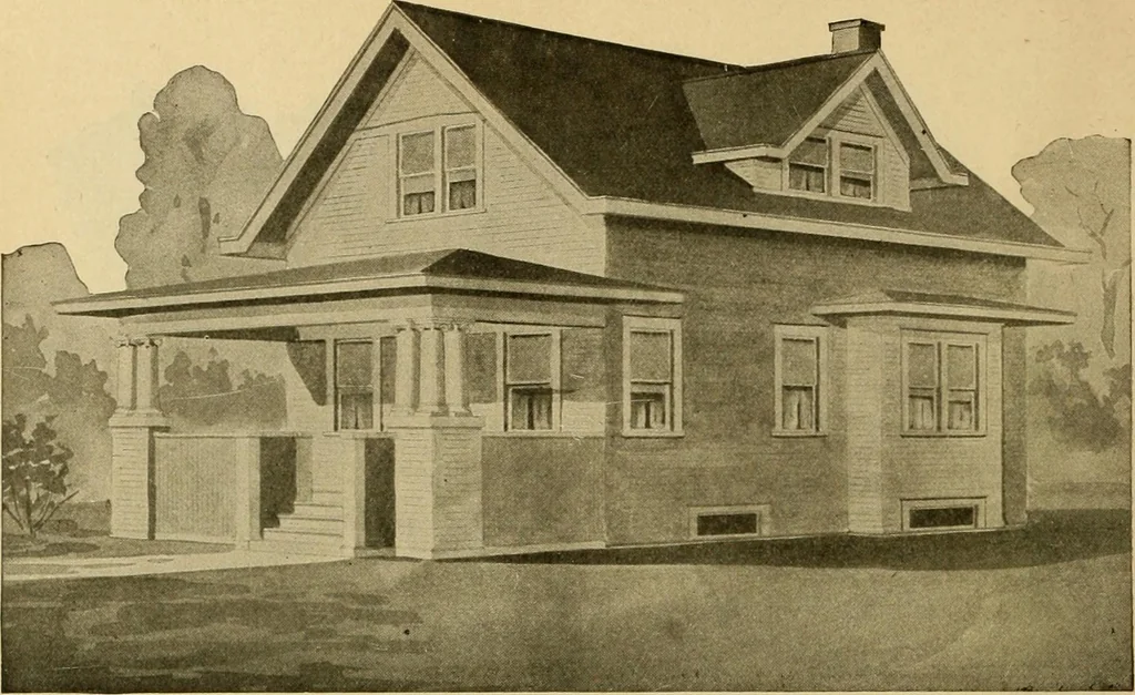 An illustration from Radford's artistic bungalows : unique collection of 208 designs, best modern ideas in bungalow architecture., 1908, leaf 191