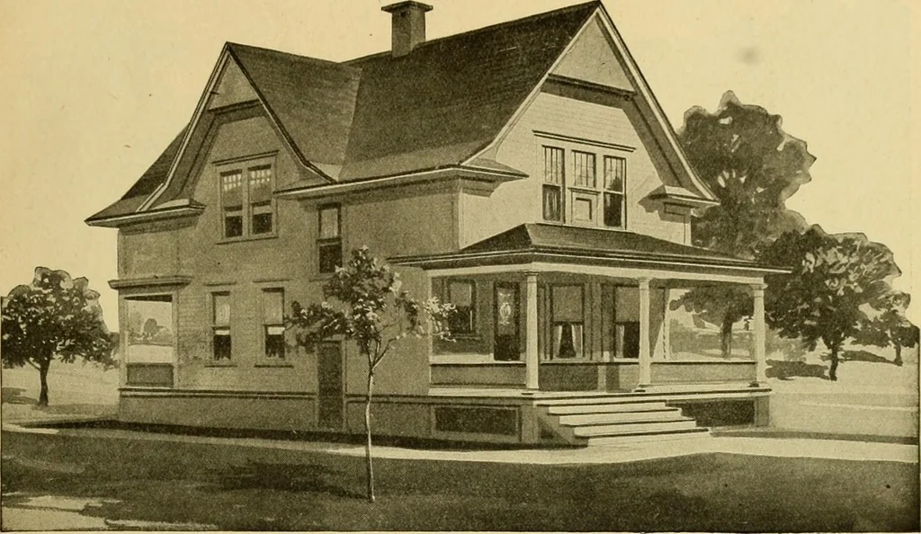 An illustration from Radford's artistic bungalows : unique collection of 208 designs, best modern ideas in bungalow architecture., 1908, leaf 192