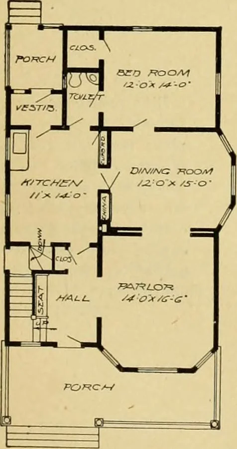An illustration from Radford's artistic bungalows : unique collection of 208 designs, best modern ideas in bungalow architecture., 1908, leaf 192