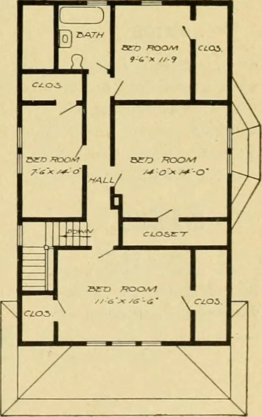 An illustration from Radford's artistic bungalows : unique collection of 208 designs, best modern ideas in bungalow architecture., 1908, leaf 192