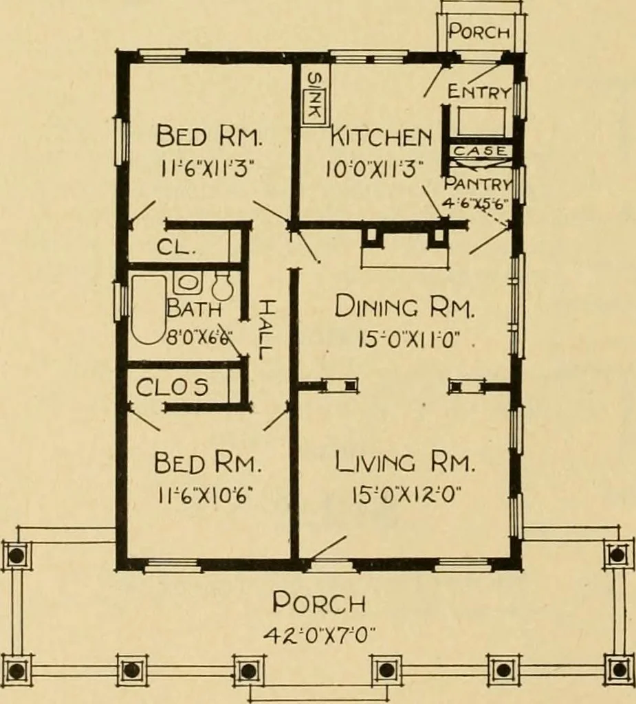 An illustration from Radford's artistic bungalows : unique collection of 208 designs, best modern ideas in bungalow architecture., 1908, leaf 193