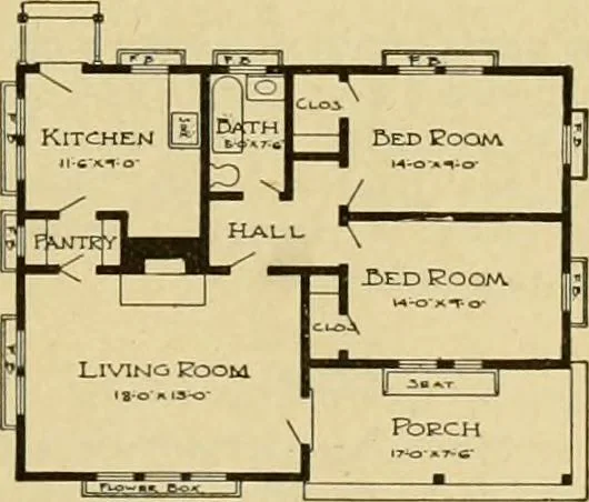 An illustration from Radford's artistic bungalows : unique collection of 208 designs, best modern ideas in bungalow architecture., 1908, leaf 196