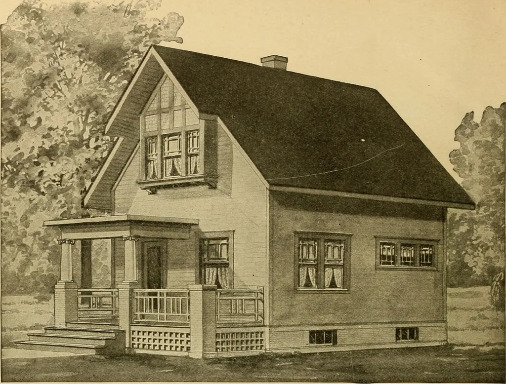 An illustration from Radford's artistic bungalows : unique collection of 208 designs, best modern ideas in bungalow architecture., 1908, leaf 197