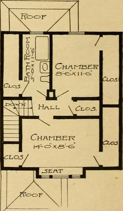 An illustration from Radford's artistic bungalows : unique collection of 208 designs, best modern ideas in bungalow architecture., 1908, leaf 197