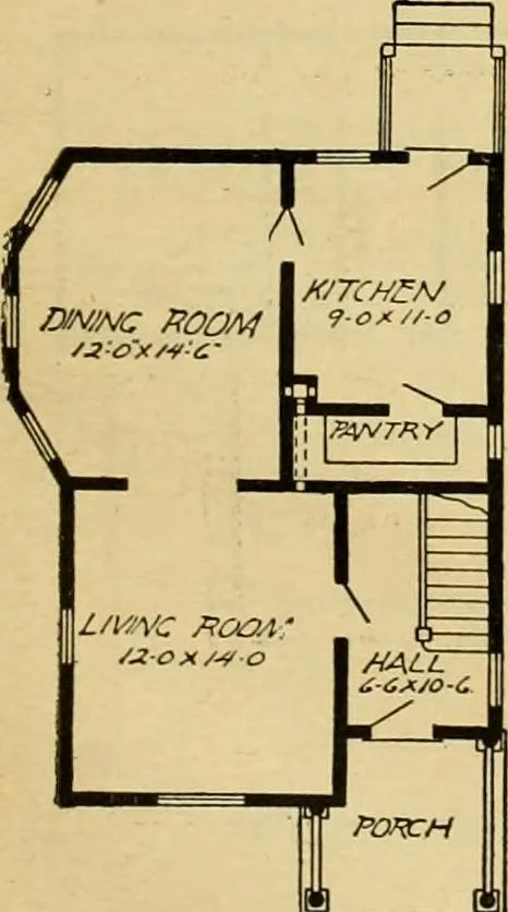An illustration from Radford's artistic bungalows : unique collection of 208 designs, best modern ideas in bungalow architecture., 1908, leaf 198
