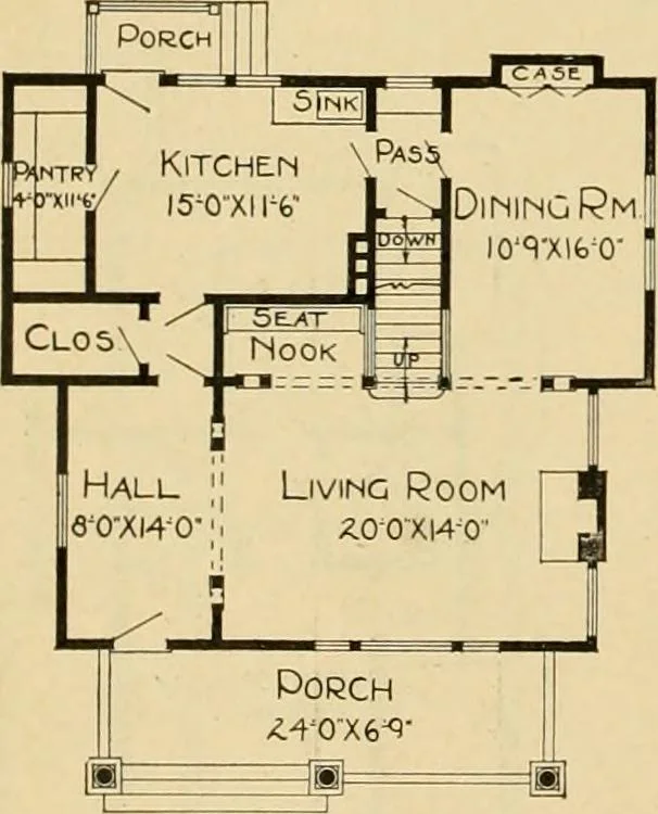 An illustration from Radford's artistic bungalows : unique collection of 208 designs, best modern ideas in bungalow architecture., 1908, leaf 199