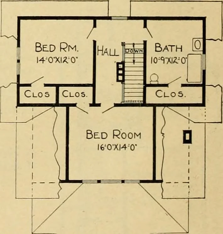 An illustration from Radford's artistic bungalows : unique collection of 208 designs, best modern ideas in bungalow architecture., 1908, leaf 199