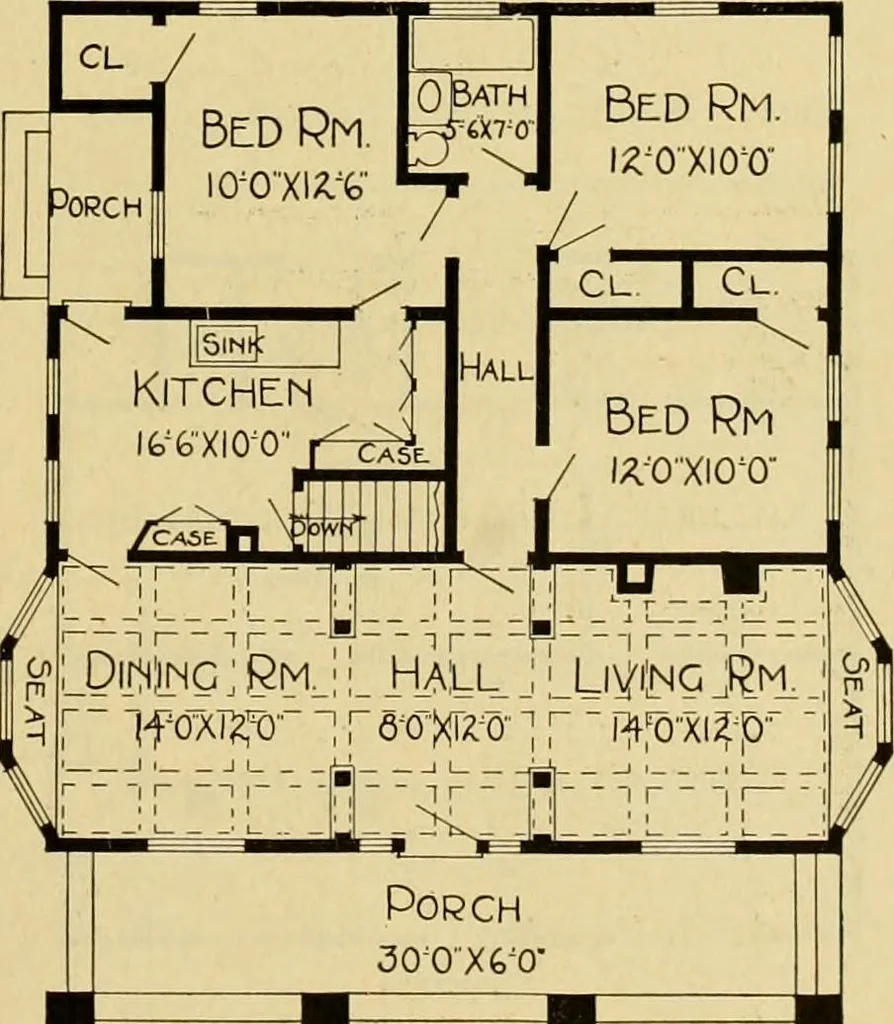 An illustration from Radford's artistic bungalows : unique collection of 208 designs, best modern ideas in bungalow architecture., 1908, leaf 20