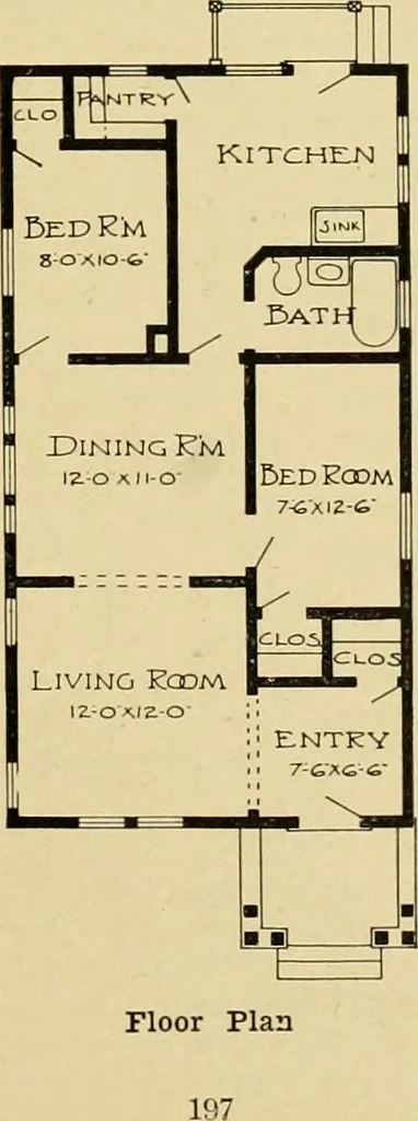 An illustration from Radford's artistic bungalows : unique collection of 208 designs, best modern ideas in bungalow architecture., 1908, leaf 200