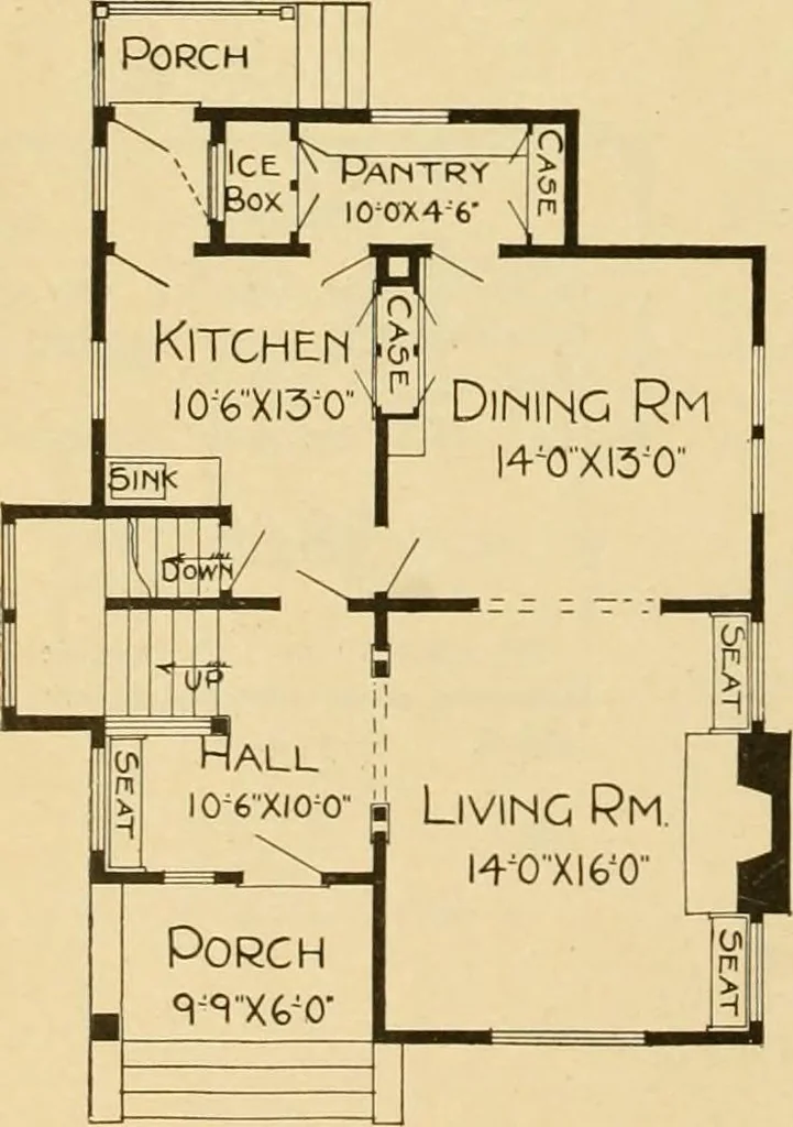 An illustration from Radford's artistic bungalows : unique collection of 208 designs, best modern ideas in bungalow architecture., 1908, leaf 201