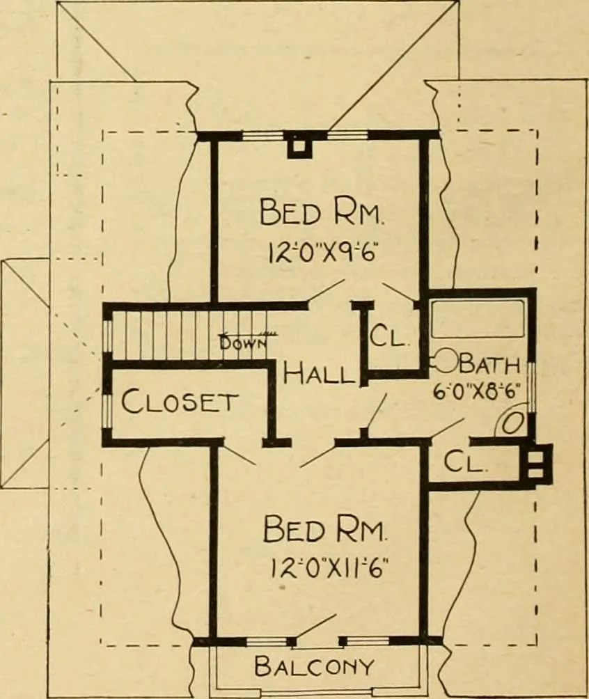 An illustration from Radford's artistic bungalows : unique collection of 208 designs, best modern ideas in bungalow architecture., 1908, leaf 201