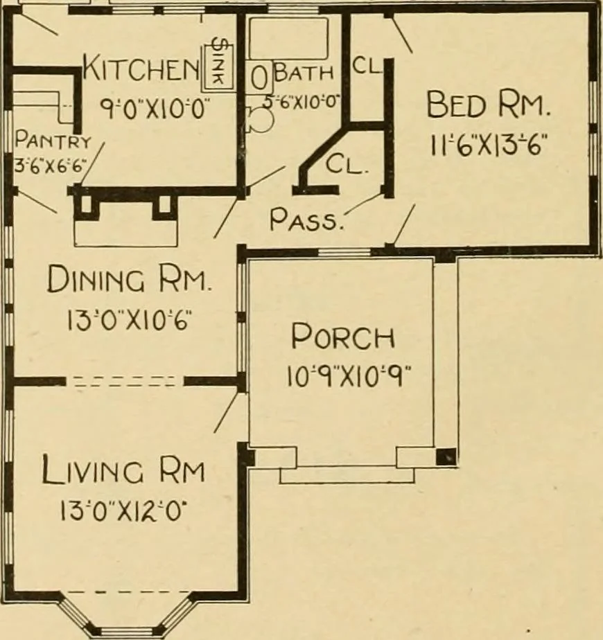 An illustration from Radford's artistic bungalows : unique collection of 208 designs, best modern ideas in bungalow architecture., 1908, leaf 203