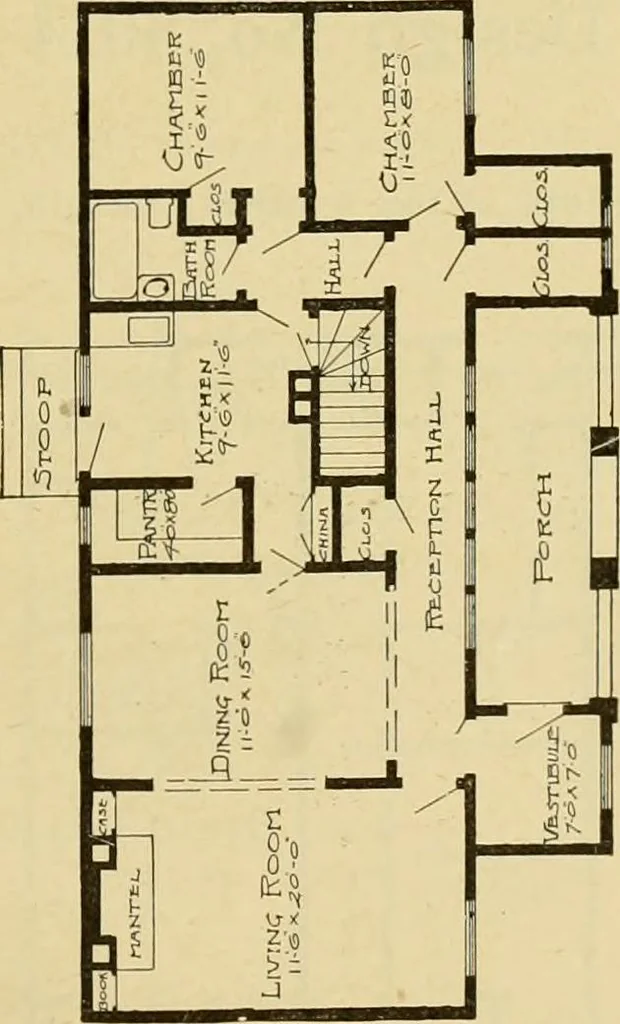 An illustration from Radford's artistic bungalows : unique collection of 208 designs, best modern ideas in bungalow architecture., 1908, leaf 204