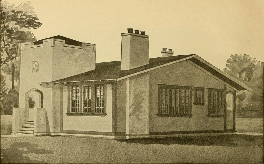 An illustration from Radford's artistic bungalows : unique collection of 208 designs, best modern ideas in bungalow architecture., 1908, leaf 205