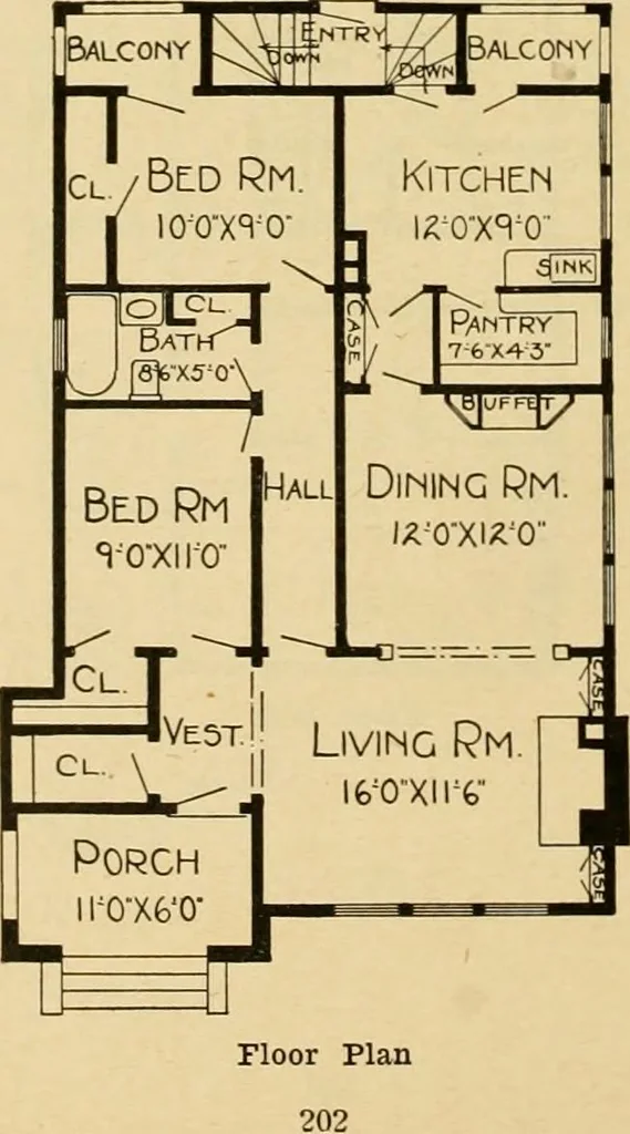 An illustration from Radford's artistic bungalows : unique collection of 208 designs, best modern ideas in bungalow architecture., 1908, leaf 205